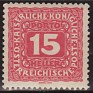 Austria - 1916 - Numbers - 15 H - Red - Austria, Numbers - Scott J51 - 0